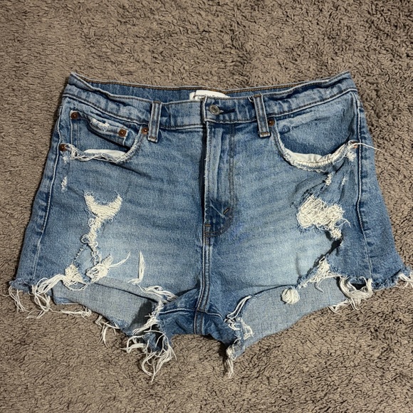 Abercrombie & Fitch Pants - Abercrombie & Fitch Blue Distressed Jean Shorts